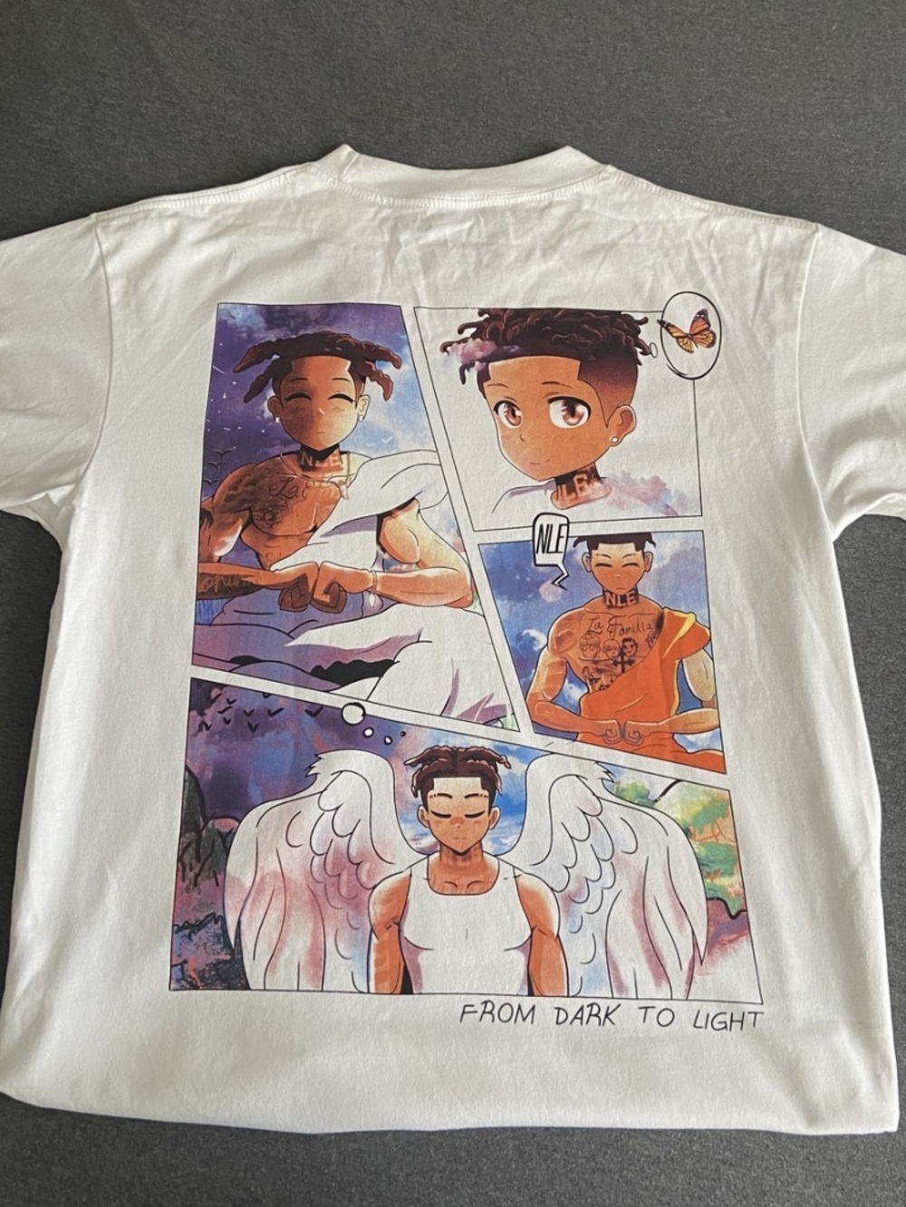 Graphic Tee - NLE Choppa "From Dark To Light" White Shirt